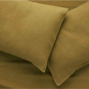 CB2 Standard Pillowcase Sham 100% Linen Dijon Crate & Barrel Bedding Yellow Tan